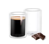 Wilmax - Bicchieri termici - 400 ml - Set di 2 - Bicchieri a doppia parete per acqua, tè, caffè, cocktail - Bicchieri per tè e caffè - Bicchieri per bevande calde e fredde - Bicchieri per acqua