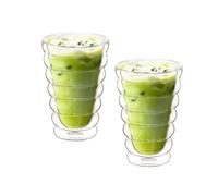 Wilmax - Bicchieri termici Bubble - 250 ml - Set di 2 - Bicchieri a doppia parete per acqua, tè, caffè - Bicchieri per bevande calde e fredde - Bicchieri per acqua - Lavabili in lavastoviglie
