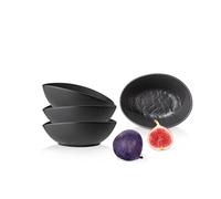Wilmax - Ciotola - 3 pezzi - Porcellana - Nero - Per una varietà di piatti - Adatto al forno - Lavabile in lavastoviglie - Imitazione pietra naturale - Resistente - Smaltato a mano - Ideale in set