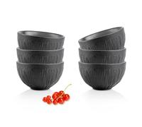 Wilmax - Ciotola in porcellana - 250 ml - set da 6 - Insalatiera - Ciotola nera per snack, insalate, frutta, cereali - Elegante e resistente ai graffi - Ideale come regalo