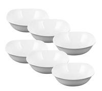 Wilmax - Ciotola in porcellana - 650 ml - set da 6 - Insalatiera - bianca - per snack, insalate - Ø 16,5 cm - Cestino per frutta, cereali - Elegante e resistente ai graffi - Ideale come regalo