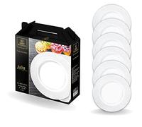 Wilmax - Piatti - 6 pezzi - Ø 20 cm - piatti in porcellana bianca - tavola - Lavabili in lavastoviglie - per colazione, per dolci - Confezionati in una confezione regalo