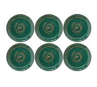 Wilmax - Piatti da dessert COLORBOOM - Set da 6 - Diametro: 20 cm - Per servire snack - Design moderno - Pratici - Lavabili in lavastoviglie - Porcellana smaltata - Colore VERDE