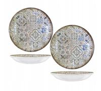 Wilmax - Piatti decorativi - 2 pezzi - Ø23cm - da dessert in porcellana - Lavabili in lavastoviglie - da colazione - Piatti da torta