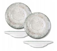 Wilmax - Piatti decorativi - 2 pezzi - Ø27 cm - Piatti fondi in porcellana - Lavabili in lavastoviglie - da colazione - Piatti da dessert