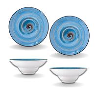 Wilmax - Piatti fondi SPIRAL - 2 pezzi - Eleganti - Moderni - Durevoli - Porcellana smaltata - Resistenti ai graffi - Lavabili in lavastoviglie - Per zuppe, insalate - Diametro: 22,5 cm