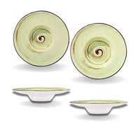 Wilmax | SPIRAL piatti profondi, 2 pezzi, eleganti, moderni, durevoli, sicuri, in porcellana smaltata, antigraffio, lavabile in lavastoviglie, per insalate, idea regalo, diametro: 24 cm