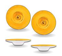 Wilmax - Piatti fondi SPIRAL - 2 pezzi - Eleganti - Moderni - Resistenti - Porcellana smaltata - Resistenti ai graffi - Lavabili in lavastoviglie - Per zuppe, insalate - Diametro: 24 cm