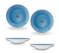 Wilmax - Piatti fondi SPIRAL - 2 pezzi - Eleganti - Moderni - Resistenti - Porcellana smaltata - Resistenti ai graffi - Lavabili in lavastoviglie - Per zuppe, insalate - Diametro: 25,5 cm