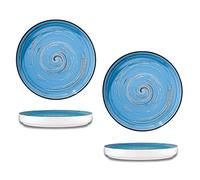 Wilmax - Piatti piani gourmet SPIRAL - Set da 2 - Forma originale - Design moderno - Resistenti ai graffi - Lucidati a mano - Per uso domestico - Per ristoranti - Diametro 23 cm