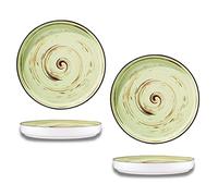 Wilmax - Piatti piani gourmet SPIRAL - Set da 2 - Forma originale - Design moderno - Sicuri - Resistenti ai graffi - Lucidati a mano - Per ristoranti - Idea regalo - Diametro 23 cm