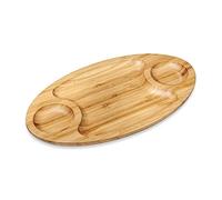 WILMAX - PIATTO 3 PEZZI 45,5 X 25 CM - Piatto in bambù - Piatto in legno - Piatto da torta - Piatto da portata - Piatto a scomparti - Stoviglie - Piatto piano - Piatto per mangiare