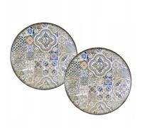 Wilmax - Piatto decorativo - 2 pezzi - Ø 21 cm - Piatto da dessert in porcellana - Lavabile in lavastoviglie - Piatto da colazione - Piatto da dessert