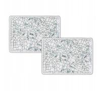 Wilmax - Piatto decorativo - 2 pezzi - 23,5 x 17 cm - rettangolare in porcellana - Lavabile in lavastoviglie - da colazione - da dessert