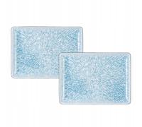 Wilmax - Piatto decorativo - 2 pezzi - 23,5 x 17 cm - rettangolare in porcellana - Lavabile in lavastoviglie - da colazione - da dessert