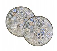 Wilmax - Piatto decorativo - 2 pezzi - Ø25cm - Piatto da dessert in porcellana - Lavabile in lavastoviglie - Piatto da colazione - Piatto da dessert