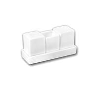 Wilmax - Saliera e pepiera in porcellana con supporto - set da 2 - bianco - spargitore - decorazione da cucina per la casa, il ristorante - elegante - ideale come regalo