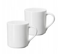 Wilmax - Tazze da tè e caffè - Set da 2-320 ml - Tazza da caffè in porcellana - Set per tè, caffè, cappuccino - porcellana - Bianco