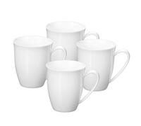 Wilmax - Tazze da tè e caffè - Set da 4-380 ml - Tazze da caffè in porcellana - Set di tazze per tè, cappuccino - porcellana - Bianco