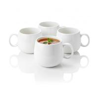 Wilmax - Tazze da tè e caffè - Set da 4-400 ml - Tazza da caffè in porcellana - Set per tè, caffè, cappuccino - porcellana - Bianco
