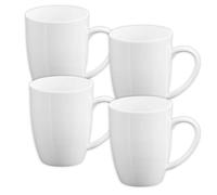 Wilmax - Tazze da tè e caffè - Set da 4-460 ml - Tazza da caffè in porcellana - Set per tè, caffè, cappuccino - porcellana - Bianco