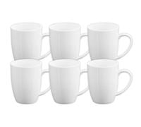 Wilmax - Tazze da tè e caffè - Set da 6-460 ml - Tazze da caffè in porcellana - Set per tè, caffè, cappuccino - porcellana - Bianco