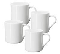 Wilmax - Tazze da tè e da caffè - Set da 4-320 ml - Tazza da caffè in porcellana - Set per tè, caffè, cappuccino - porcellana - Bianco