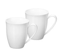 Wilmax - Tazze da tè e tazze da caffè - Set da 2-380 ml - Tazza in porcellana - Set di tazze per tè, caffè, cappuccino - porcellana - Bianco