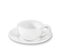 Wilmax - Tazze OLIVIA con piattini - Set da 2-100 ml - Tazze da caffè in porcellana - Bianco - Servizio da tavola per 2 persone - Set per caffè, tè, dessert e tè