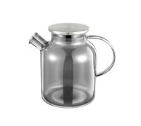 Wilmax - Teiera in vetro con coperchio in acciaio inossidabile - 1600 ml - Teiera per tè sfuso - vetro resistente al calore - per bevande calde e fredde