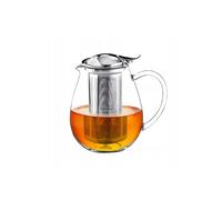 Wilmax - Teiera in vetro con filtro - 800 ml - Teiera - Teiera per tè sfuso - Completamente trasparente - Filtro rimovibile - Funzione versatore - Lavabile in lavastoviglie - Idea regalo