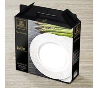 Wilmax WL-880101/6C - Piatti piani in porcellana, bianco, diametro 25,5 cm, 6 pezzi