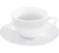 Wilmax WL-880105/AB - Set di tazze da tè e piattini, in porcellana, capacità 240 ml, colore: Bianco