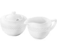 Wilmax WL-880112/2C - Set di 2 zuccheriera e bricco per latte, in porcellana, colore: Bianco