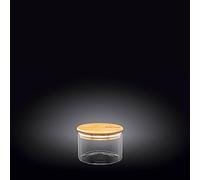 Wilmax WL-888501/A - Barattolo in vetro borosilicato con coperchio in bambù, capacità 400 ml