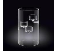 Wilmax WL-888906/A - Portacandela in vetro borosilicato, per 3 candele, altezza 20 cm