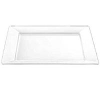 Wilmax WL-991223/A - Piatto piano in porcellana, lunghezza 25 cm, larghezza 25 cm, colore: Bianco