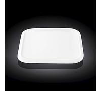 Wilmax WL-991228/A - Piatto piano in porcellana, lunghezza 25,5 cm, larghezza 25,5 cm, colore: Bianco