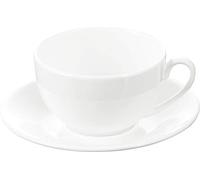 Wilmax WL-993000/AB - Set di tazze da tè e piattini, in porcellana, capacità 250 ml, colore: Bianco