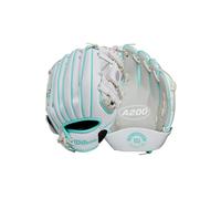 WILSON A200 Ez Catch, Guanto T-Ball Unisex-Adolescente, Argento/Bianco/Verde Acqua, 25,5 cm