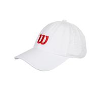 Wilson Active Perforated Cappellino-Bianco,Rosso in bianco, Taglia: L/XL