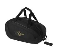 Wilson Porta la borsa di una leggenda della padel con la Bela Super Tour, una borsa progettata per la migliore funzionalità e l'aspetto della classe. Marchiata con il logo Wilson x Bela su un luminoso poliestere infrarosso con rivestimento in PU per una maggiore durata, questa borsa possiede un ampio spazio per più racchette e attrezzatura da padel extra. Con caratteristiche superiori che includono la fodera Thermoguard per la protezione dal calore estremo, una custodia per computer portatili o tablet e una tasca per accessori foderata in pile per piccoli oggetti di valore, non c'è da meravigliarsi che questa sia la borsa scelta da un grande del padel di tutti i tempi. Sub-DepartmentRacketbag Bag Dimensions22 x 15 x 11" / 56 x 38 x 28 cm Fabric Composition100% Polyester FEATURES Padel bag of choice for padel legend Fernando Belasteguin Two-toned canvas weave polyester with PU coating Two main compartments hold up to 6 paddles comfortably Thermoguard lining protects paddles from extreme temperatures Fleece-lined accessory pocket conveniently transports smaller valuables and delicates Interior pocket that holds laptop or tablet Removable interior divider system helps keep bag contents organized Large accessory pockets to store extra equipment Adjustable padded shoulder straps Top carry grab handle