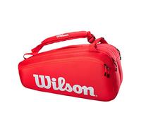 Wilson Borsa da tennis per adulti, rosso/bianco., Holds up to 9 Rackets