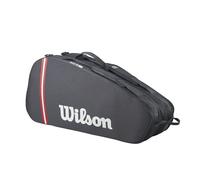 Wilson Borsa da Tennis Tour 6, Borsa Versatile Con Spazio Dedicato Per La Racchetta, Sezione Per Le Scarpe e Spaziosa Tasca Per Gli Accessori, Doppie Opzioni Di Trasporto, Colore: Nero