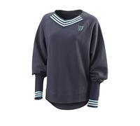 Wilson CHI Cotton Pullover, Maglione da Donna, Cotone, Grigio-Azzurro (Outer Space), Taglia L, WRA792701LG