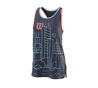 Wilson CHI COTTON TANK, Canotta da donna, Cotone, Grigio-azzurro (Outer Space), Taglia S, WRA792801SM