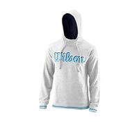 Wilson CHI Script PO Hoody, Felpa da Uomo, Cotone, Grigio (White Heather), Taglia L, WRA791101LG