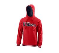 Wilson CHI SCRIPT PO HOODY, Felpa da uomo, Cotone, Rosso (Wilson Red), Taglia XL, WRA791103XL