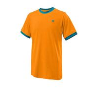 Wilson Competition Crew, Maglietta a Maniche Corte da Bambino, Poliestere/Spandex, Arancione/Blu (Koi Orange/Barrier Reef), Taglia L, WRA781806LG