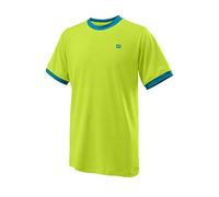 Wilson COMPETITION CREW Maglietta a maniche corte da bambino, Poliestere/Spandex, Verde/Blu (Lime Popsicle/Barrier Reef), Taglia M, WRA781804MD